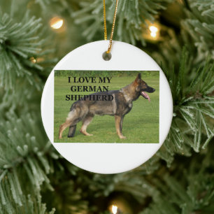I love my sable german shepherd ceramic tree decoration