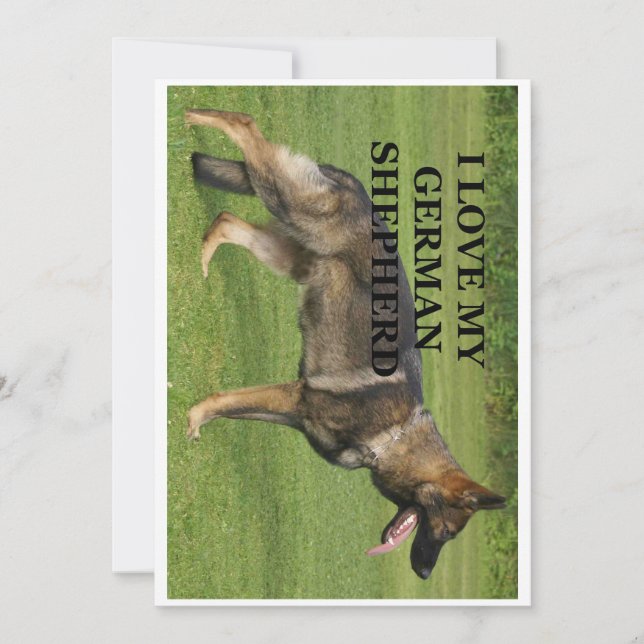 I love my sable german shepherd invitation (Front)