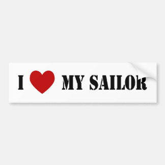 I Love My Sailor Bumper Sticker