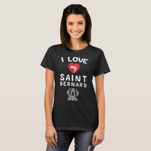 I love my Saint Bernard Face Graphic Art T-Shirt