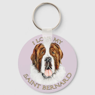 I Love my Saint Bernard Key Ring