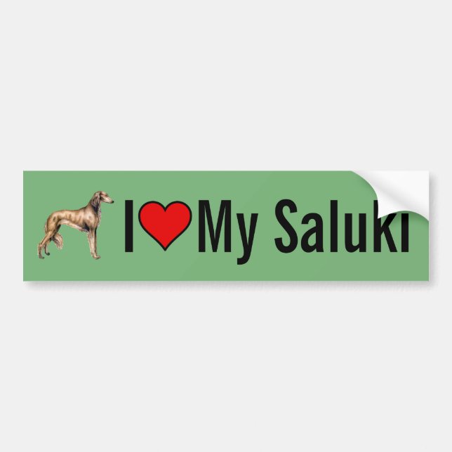 I Love My Saluki Dog Bumper Sticker (Front)