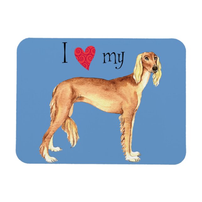 I Love my Saluki Magnet (Horizontal)