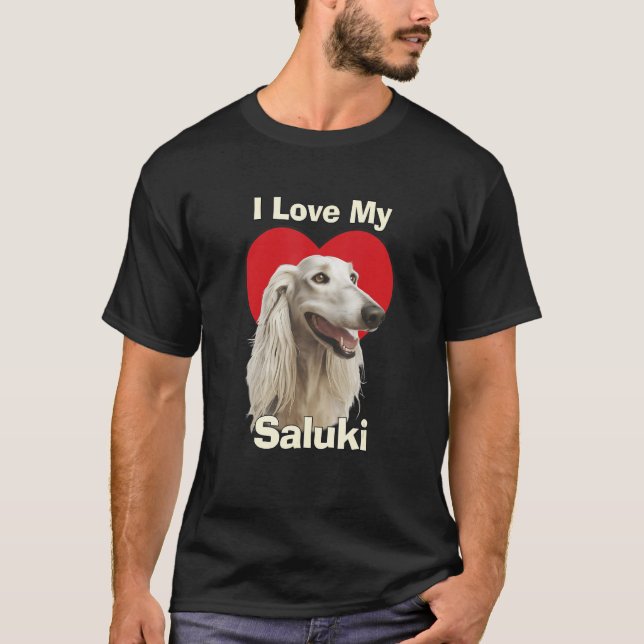 I Love My Saluki Puppy Dog T-Shirt (Front)