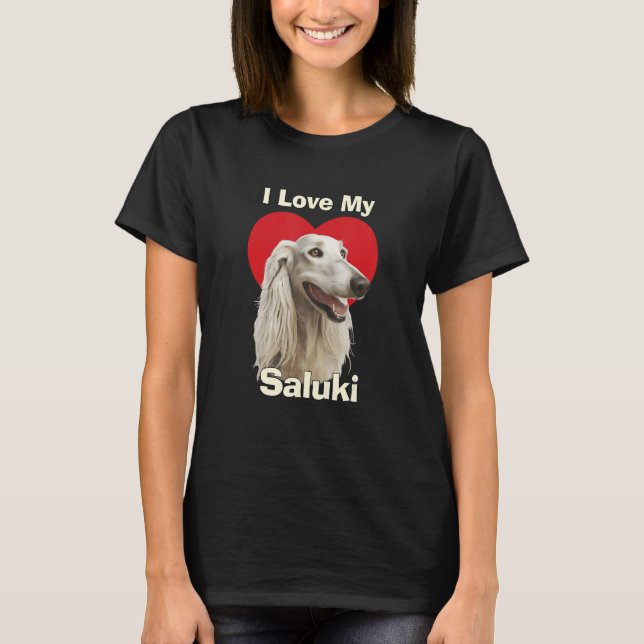 I Love My Saluki Puppy Dog T-Shirt (Front)