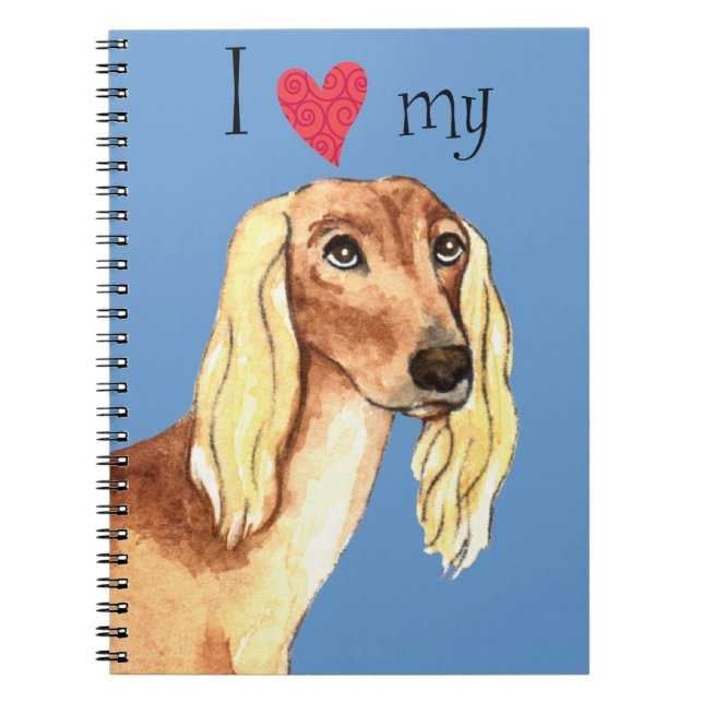 I Love my Saluki Spiral Notebook (Front)