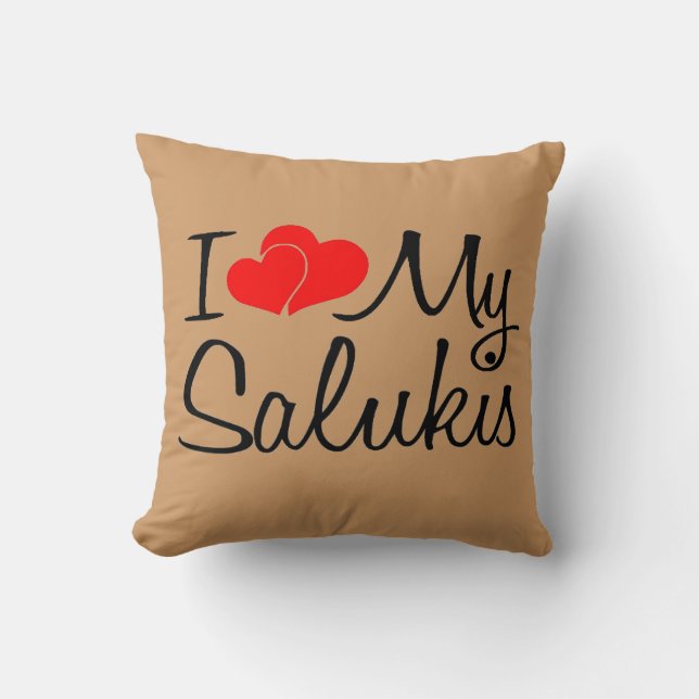 I Love My Salukis Cushion (Front)