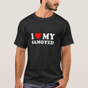 I Love My Samoyed Heart Dog Mum & Dad T-Shirt