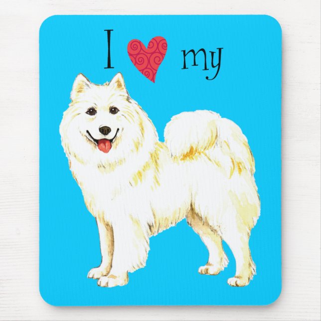 I Love my Samoyed Mouse Pad (Front)