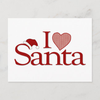 I Love My Santa Holiday Postcard