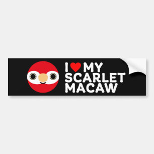 I LOVE MY SCARLET MACAW BUMPER STICKER