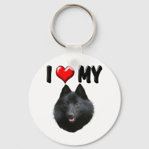 I Love My Schipperke Key Ring
