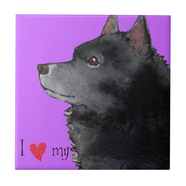 I Love my Schipperke Tile (Front)
