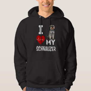 I Love My Schnauzer Dog Animal Pet Apparel Wht Le Hoodie