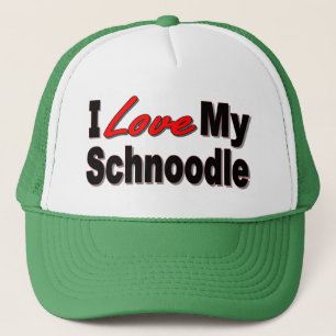 I Love My Schnoodle Dog Gifts and Apparel Trucker Hat