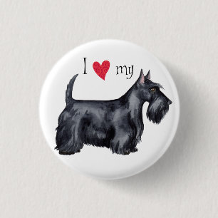 I Love my Scottie 3 Cm Round Badge
