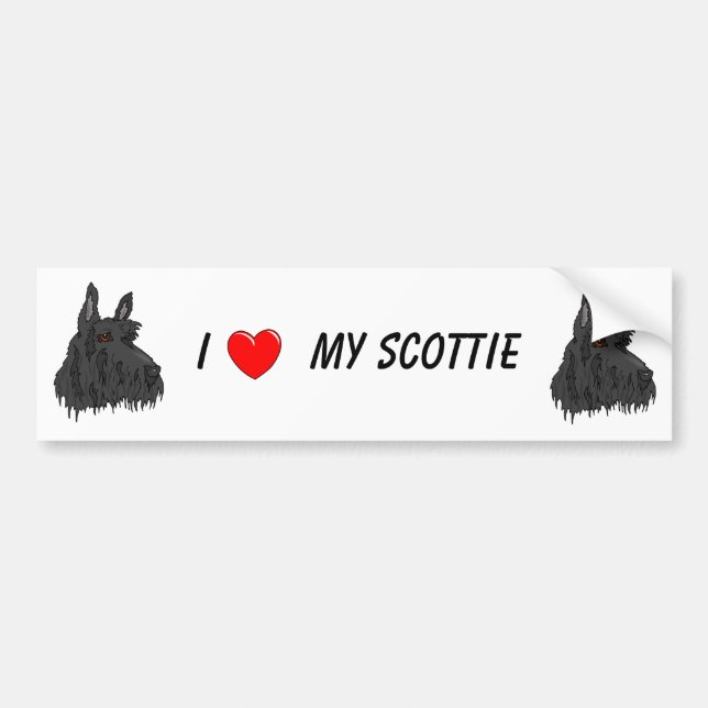 I Love My Scottie Bumper Sticker (Front)