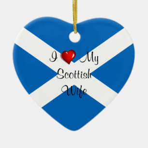I Love My Scottish Wife Ceramic Tree Decoration