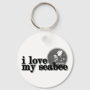 I love my Seabee with Seabee logo Key Ring