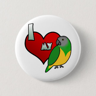 I Love my Senegal Parrot Button