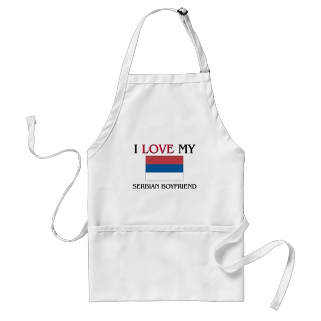 I Love My Serbian Boyfriend Standard Apron (Front)