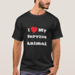 I ♥️ love My Service Animal  T-Shirt<br><div class="desc">Men's Classic T Shirt In Black Colour and Lettering In White Colour and casual fun fashion statement apparel printed with customisable template text phrase I ♥️ love My Service Animal on Hats, Shirts and Pet Products by TheFabricSeal print on demand shop at Zazzle.com #ZazzleMade https://www.zazzle.com/store/thefabricseal Comfortable, casual and loose fitting,...</div>