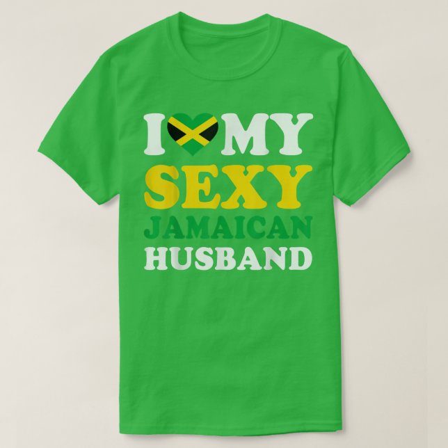 I love My Sey Jamaican Husband Jamaica Wife Gift  T-Shirt (Design Front)