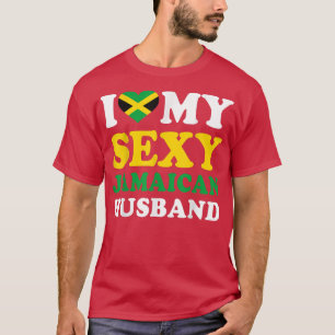 I love My Sey Jamaican Husband Jamaica Wife Gift  T-Shirt