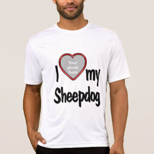 I Love My Sheepdog Cute Red Heart Photo Frame T-Shirt