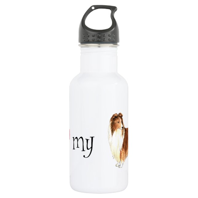 I Love my Sheltie 532 Ml Water Bottle (Front)