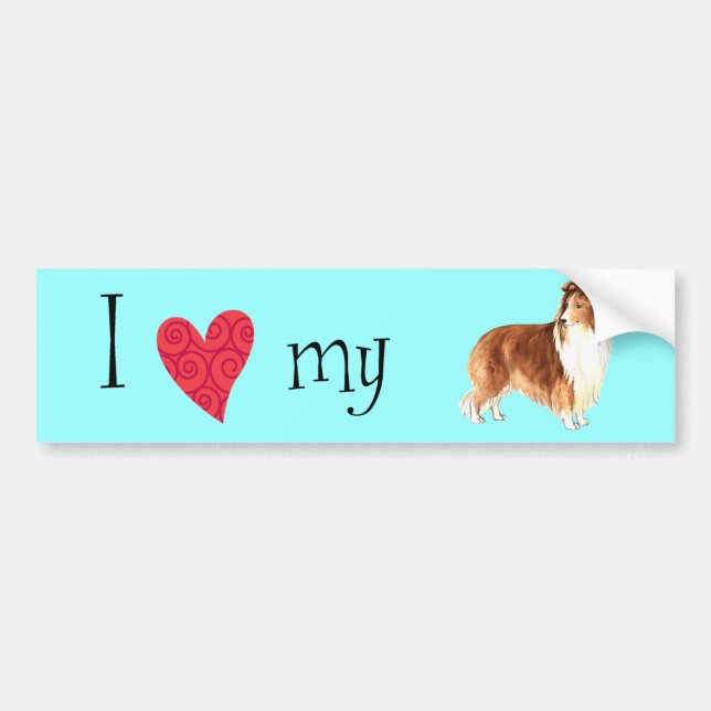I Love my Sheltie Bumper Sticker (Front)