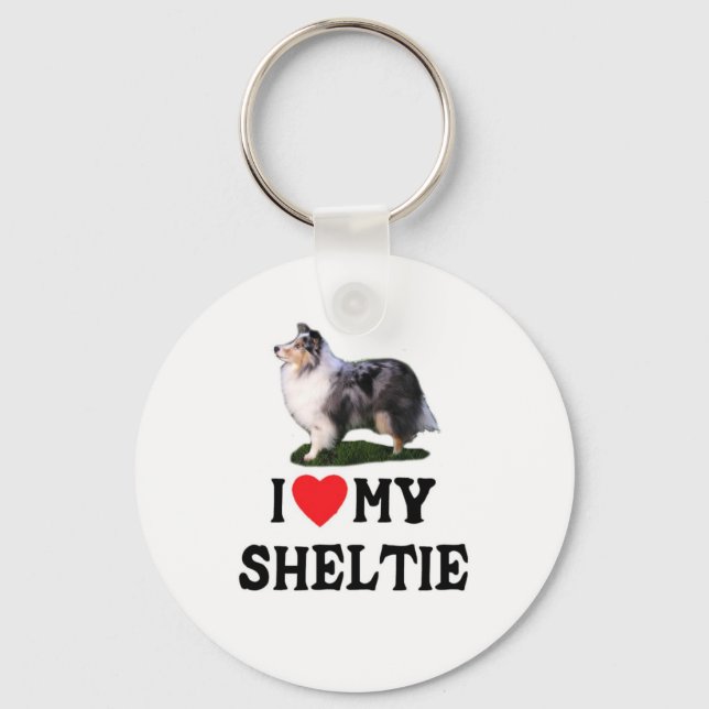 I Love My Sheltie Key Ring (Front)