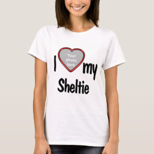 I Love My Sheltie - Red Heart Photo Frame T-Shirt