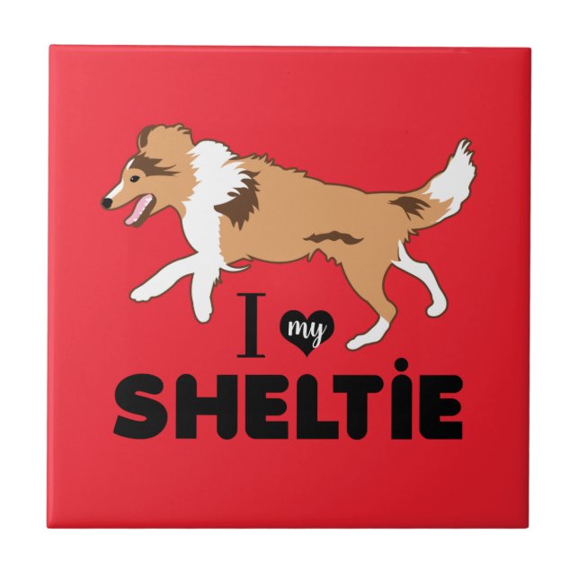 I Love my Sheltie Shetland Sheepdog  Tile (Front)