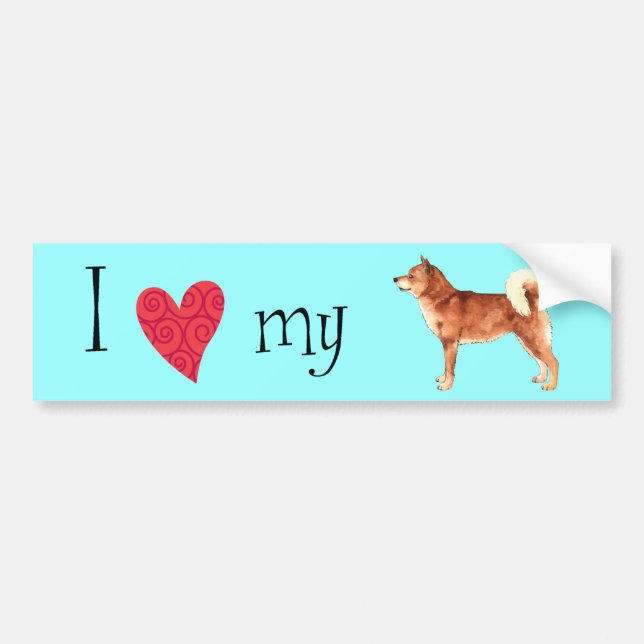 I Love my Shiba Inu Bumper Sticker (Front)