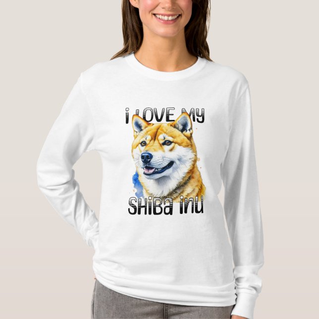 I Love My Shiba Inu | Dog Owner  T-Shirt (Front)