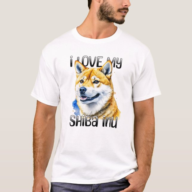 I Love My Shiba Inu | Dog Owner  T-Shirt (Front)