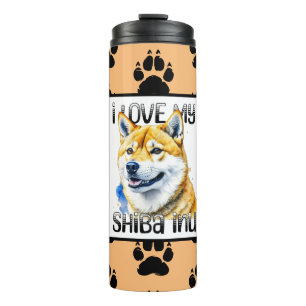 I Love My Shiba Inu Dog Owner Thermal Tumbler