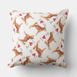 I Love my Shiba Inu Outdoor Cushion