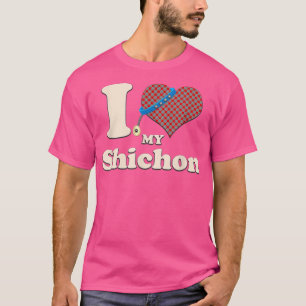 I Love My Shichon Dog Owner Heart  T-Shirt