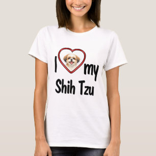 I Love My Shih Tzu - Cute Red Heart Dog Photo T-Shirt