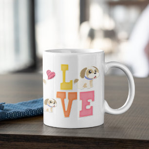 I Love My Shih tzu Dog Pet Glowing Heart Coffee Mug