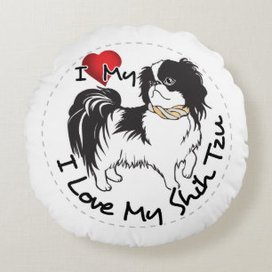 I Love My Shih Tzu Dog Round Cushion