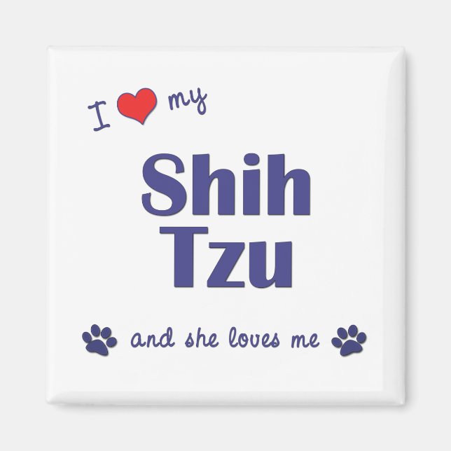I Love My Shih Tzu (Female Dogs) Magnet (Front)