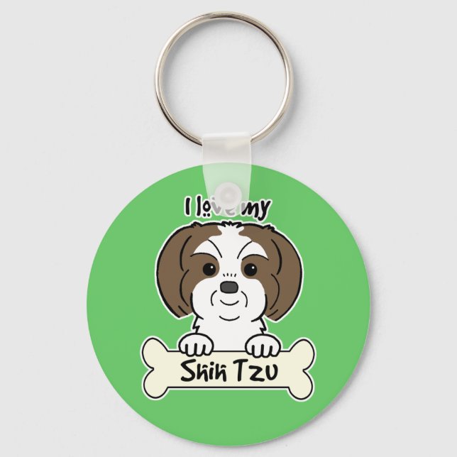 I Love My Shih Tzu Key Ring (Front)