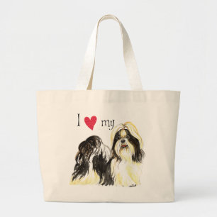 I Love my Shih Tzu Large Tote Bag
