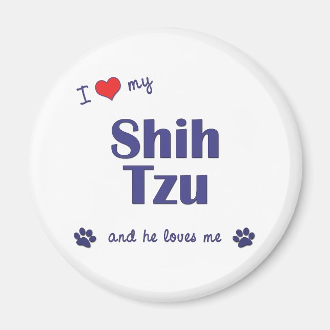 I Love My Shih Tzu (Male Dog) Magnet (Front)