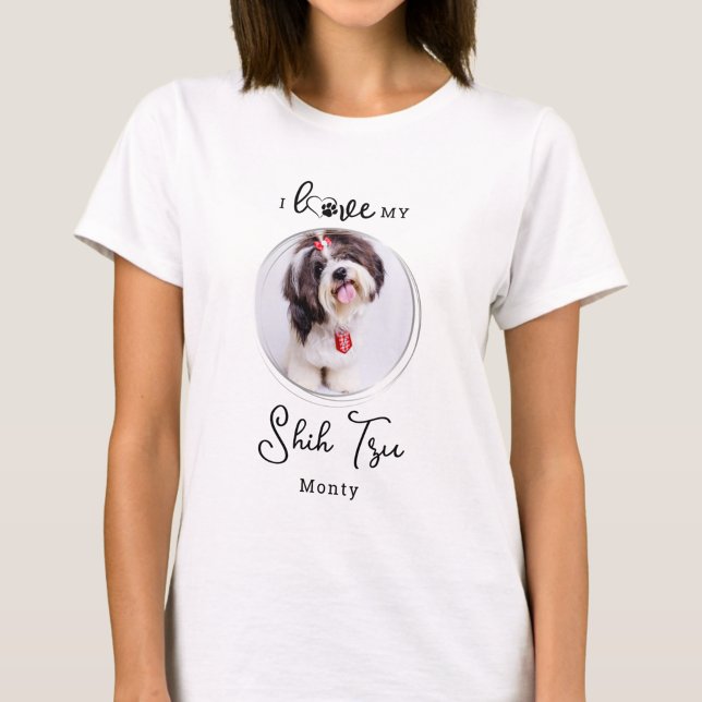 I Love My Shih Tzu Personalised Cute Pet Dog Photo T-Shirt (Creator Uploaded)