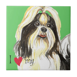 I Love my Shih Tzu Tile
