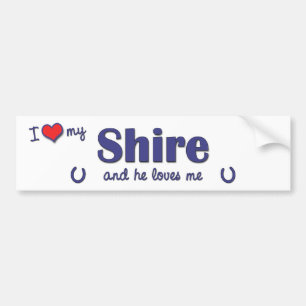 I Love My Shire (Male Horse) Bumper Sticker